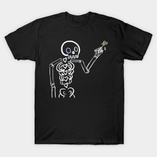 Crying Skeleton With Flower T-Shirt